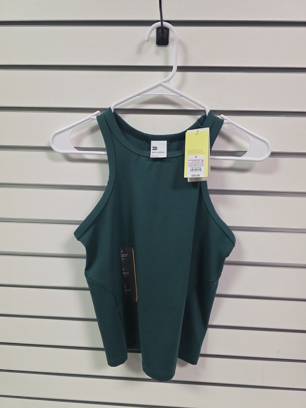 Sleeveless High-Neck Performance Tank Top - Deep Teal/Green - Picture 1 of 7